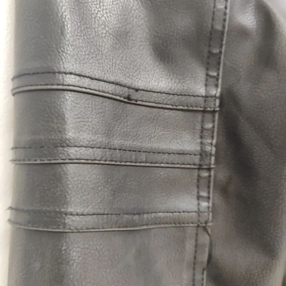 GUESS Men's Faux Leather Moto Jacket Black - Size Large - Full Zip